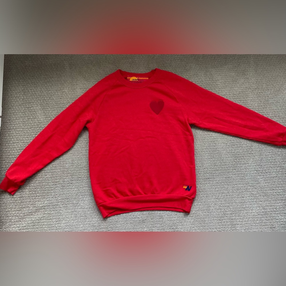 Aviator Nation Heart Embroidery Sweatshirt